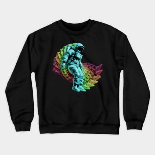 Rainbow Astronaut Psychedelic Swirl Crewneck Sweatshirt